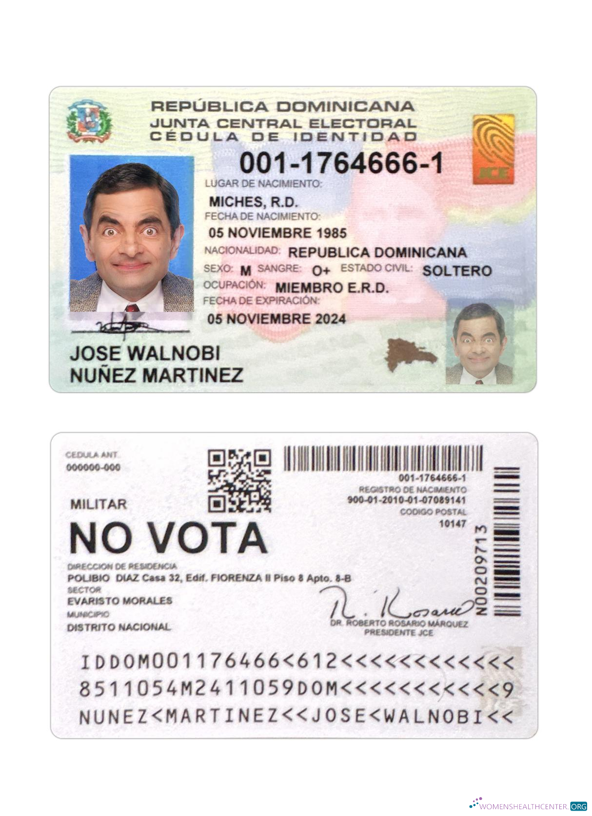 Download Dominican Republic ID card Photoshop template